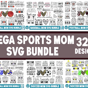 MEGA Moederdag Svg Bundel, 320+Sport Mom SVG, Momlife, Voetbal, Volleybal, Basketbal, Softbal, Voetbal, Honkbal, Tennis, Sport SVG