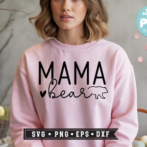 Mama bear Svg Png, sublimation, mothers day svg, mama bear png, winnie-the-pooh svg, mom svg, boho mama, trendy Png, Happy Mother's Day Png image 2