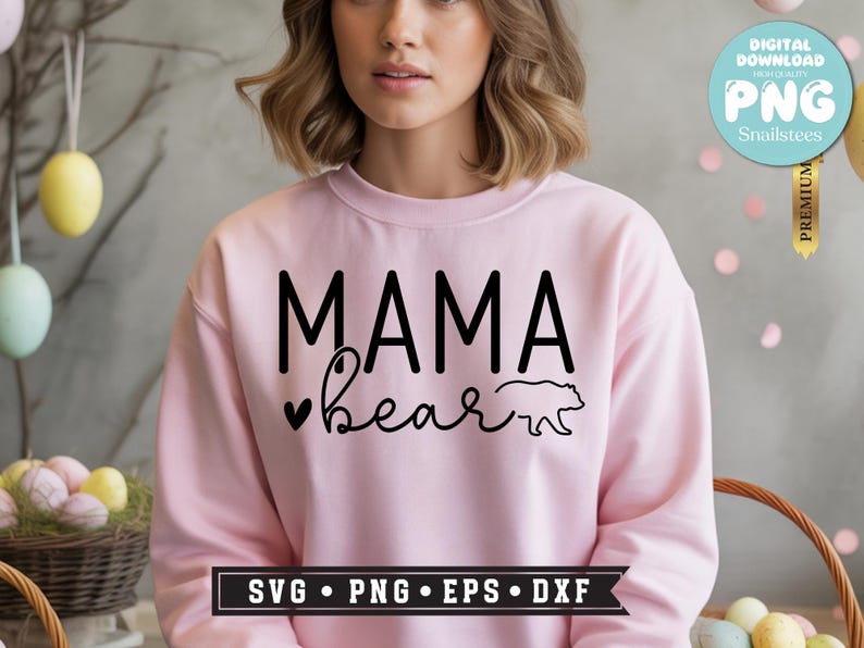 Mama bear Svg Png, sublimation, mothers day svg, mama bear png, winnie-the-pooh svg, mom svg, boho mama, trendy Png, Happy Mother's Day Png image 2