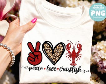 Peace Love Crawfish Svg Png Eps Dxf Love Crawfish Svg Png Crawfish Svg Mardi Gras Svg Crawfish Boil Digital Download Cut File Cricut Cameo