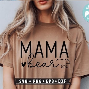 Mama bear Svg Png, sublimation, mothers day svg, mama bear png, winnie-the-pooh svg, mom svg, boho mama, trendy Png, Happy Mother's Day Png image 6