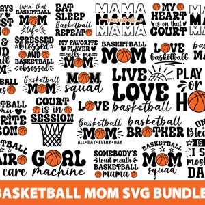 Paquete SVG de baloncesto, PNG, paquete SVG de mamá de baloncesto, citas de baloncesto SVG, camiseta de fanático, jugador de baloncesto, SVG de fanático del baloncesto, Svg de deportes