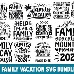 Bundle Svg vacances en famille 2025, Svg été 2025, vacances à la plage Png, voyage en famille SVG, famille assortie Png, voyage vacances coupe fichier Cricut