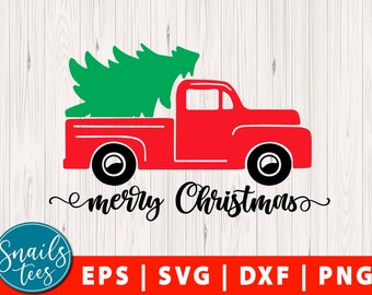 Christmas Truck Svg Eps Dxf Png Christmas Tree SVG Vintage Truck SVG Merry Christmas svg Red Truck cut File for Cricut Cameo and Silhouette