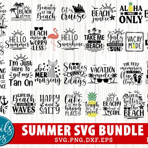 Beach Svg Bundle Hello Summer Svg Png Cut File Cricut Cameo | Etsy