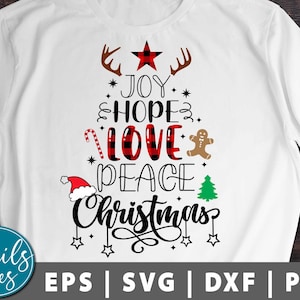 Joy Hope Love Peace Christmas Tree Svg Christmas Svg Peace Love Christmas Tree Svg Peace Love Svg Cuttable Designs Cut Files Cricut Cameo