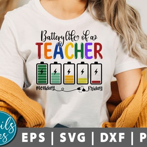 Duración de la batería de un maestro Svg, Png, maestro de aula svg, Vida del maestro svg, apreciación del maestro, regalos del maestro, DTG png, sublimación Png