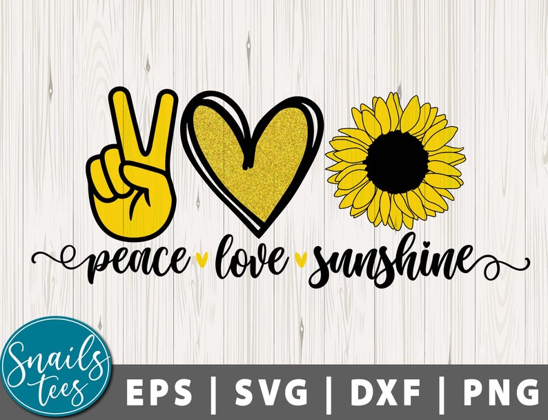 Download Peace love sunshine Svg Png Eps Dxf peace love sunshine | Etsy