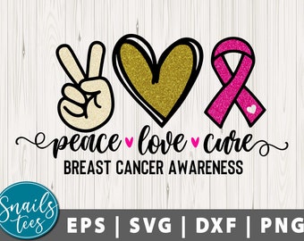 Vredesliefde Jezus Svg Png dxf Sublimatie digitale download Breast Cancer Awareness Png Peace Love Cure png Breast Cancer Awareness Cure png