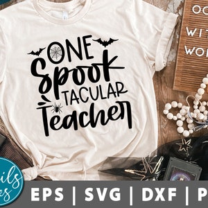 Uno spook insegnante tacular Svg Png Halloween Svg Insegnante svg Halloween Citazione Svg Divertente Halloween Svg caduta camicia taglio file cricut Silhouette