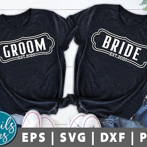 Novia y novio SVG novia novio camiseta svg boda Mr y Sra. Svg novia svg máscara de boda svg novio svg Personalizar su propio corte archivo Cricut