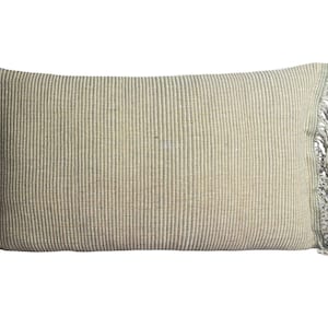 Karen Hill Tribe handwoven Textile pillow, Brown and green Tribal Natural Handwoven Cushion Cover : 12x20 Ethnic Pillow Hmong pillow X02