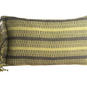 Organic Karen Hill Tribe handwoven Textile pillow, Tribal Natural Handwoven Cushion Cover : 12x20 Ethnic Pillow, Hmong collection