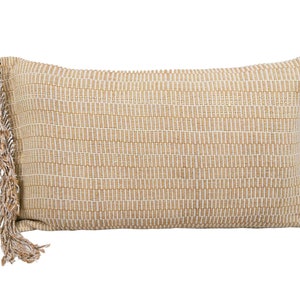Organic Karen Hill Tribe handwoven Textile pillow, Brown Tribal Rustic Natural Handwoven Cushion Cover  12x20 Ethnic Pillow Hmong pillow X03