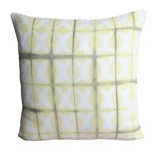 Organic light green Hmong shibori pillow , Custom made fabric for ESAN Studio, 42x42 cm pillow, Hmong pillow, neutral pillow, tridye pillow,
