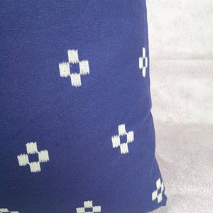 Indigo block print pillow, chiang mai cotton pillow, blue pillow, minimal pillow, Ethic pillow, Hmong pillow, Custom size pillow image 4