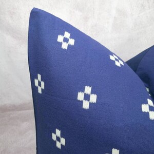 Indigo block print pillow, chiang mai cotton pillow, blue pillow, minimal pillow, Ethic pillow, Hmong pillow, Custom size pillow image 3