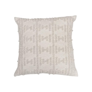 Organic ESAN handwoven and stitch pillow, Off white pillow, Hand stitch pillow, 20x20 pillow, decorative pillow, hmong pillow