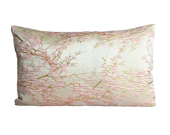 Luxury metallic pink & gold  jacquard pillow, Sakura pillow, Japanese pattern pillow, luxury pillow, Luxe pillow,japan style pillow