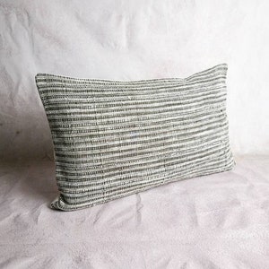 Organic Neutral & Dark brown Handwoven striped Pillow Cover : ESAN Fabric Natural dye, Handwoven Pillow, custom made pillow, image 4