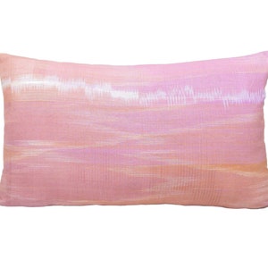Organic Pink pastel handwoven lumbar pillow cover, Hill Tribe Pink  Handwoven pillow Cover 12x20 Ethnic Pillow,Neutral pillow,Hmong pillow,
