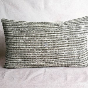 Organic Neutral & Dark brown Handwoven striped Pillow Cover : ESAN Fabric Natural dye, Handwoven Pillow, custom made pillow, image 2