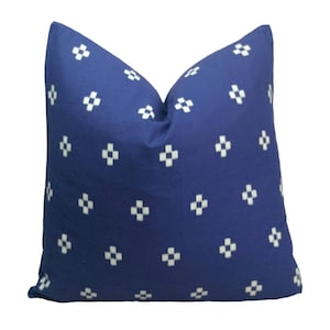 Indigo block print pillow, chiang mai cotton pillow, blue pillow, minimal pillow, Ethic pillow, Hmong pillow, Custom size pillow image 1