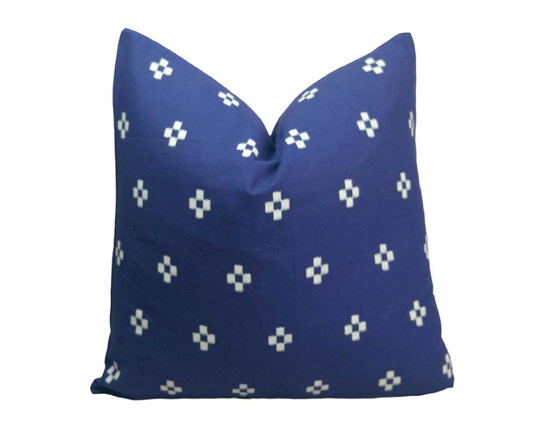 Indigo block print pillow, chiang mai cotton pillow, blue pillow, minimal pillow, Ethic pillow, Hmong pillow, Custom size pillow image 1