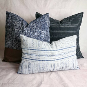 Hmong indigo combo set pillow, Sashiko pillow, Hmong new ethic pillow , vintage hmong pillow image 7