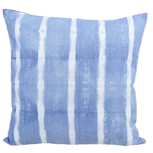 Organic Light blue Hmong  shibori pillow , Custom made fabric for ESAN Studio, 18x18 pillow, Hmong pillow, neutral pillow, tridye pillow,