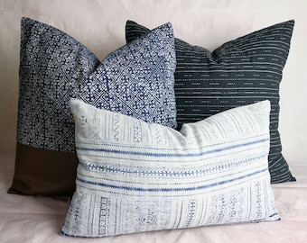 Hmong indigo combo set pillow, Sashiko pillow, Hmong new ethic pillow , vintage hmong pillow