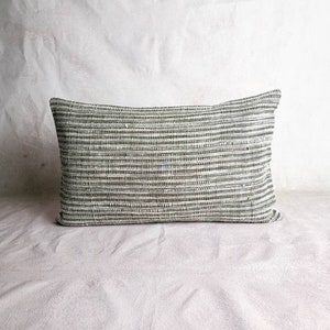 Organic Neutral & Dark brown Handwoven striped Pillow Cover : ESAN Fabric Natural dye, Handwoven Pillow, custom made pillow, image 6