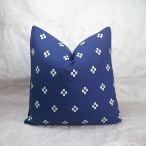 Indigo block print pillow, chiang mai cotton pillow, blue pillow, minimal pillow, Ethic pillow, Hmong pillow, Custom size pillow image 7