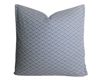 Blue Japanese print pillow,japanese wave pillow, Asian print collection pillow, indigo pillow, minimal pillow, boho pillow, japan print