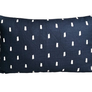 Indigo linen block print pillow, Chiangmai linen block print pillow, Lumbar pillow covers,minimal pillow, 20x20 pillow, Hmong pillow LX02