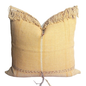 Brown Karen Hill Tribe handwoven Textile pillow, Brown Tribal Rustic Natural Handwoven Cushion Cover : 20x20 Ethnic Pillow, Hmong pillow 14