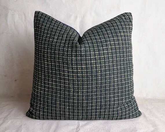 Black plaid throw pillow hot sale