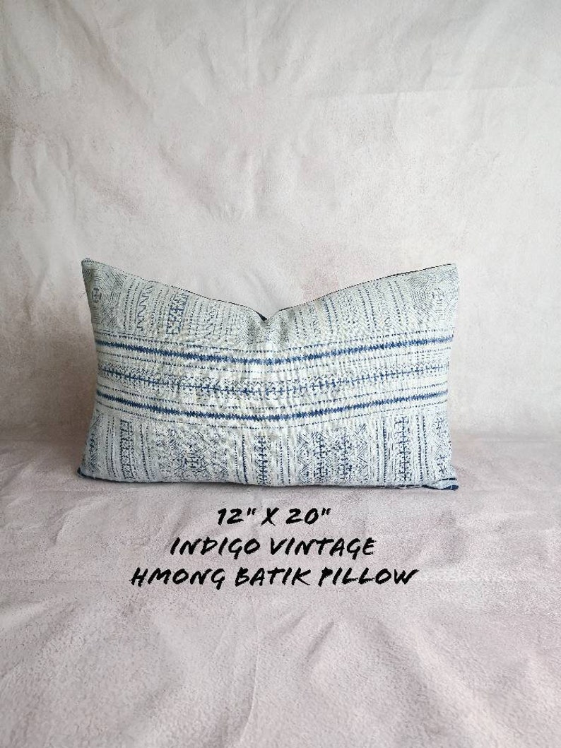 Hmong indigo combo set pillow, Sashiko pillow, Hmong new ethic pillow , vintage hmong pillow image 2