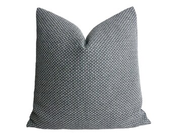 black Lanna with white sashiko pillow, black pillow, minimal pillow, handmade pillow,