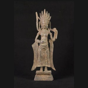 Vintage Apsara image sculpture, Khmer Apsara image Vintage Cambodian Buddha Art, Style 01