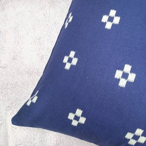 Indigo block print pillow, chiang mai cotton pillow, blue pillow, minimal pillow, Ethic pillow, Hmong pillow, Custom size pillow image 5