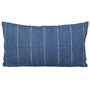 Handwoven Lumbar Pillow Cover : Hill Tribe Fabric, Ethnic Cotton Hemp Indigo Cotton Throw Pillow Cushion Cover