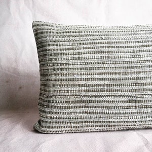 Organic Neutral & Dark brown Handwoven striped Pillow Cover : ESAN Fabric Natural dye, Handwoven Pillow, custom made pillow, image 3