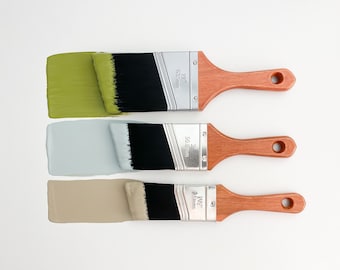 Short Handle Synthetic Paint Brush – Angled Edge, Water-Based Paint