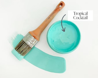 Tropical Cocktail - Turquoise Chalk Style Paint for Furniture, Home Decor, DIY, Cabinets, Crafts - Eco-Friendly All-In-One Paint