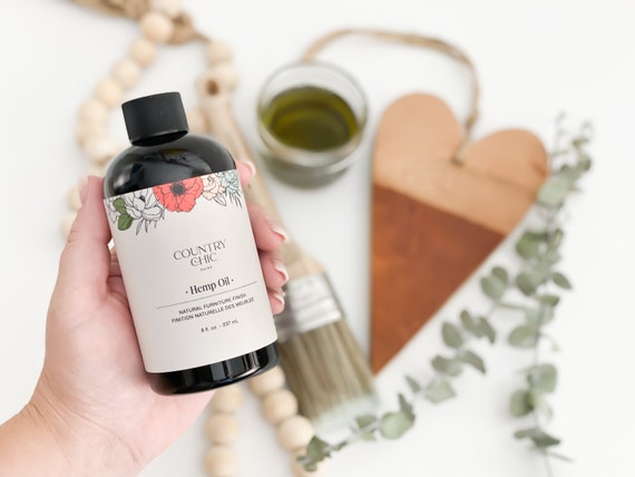 Hemp Oil - 100% Natural Furniture Sealant, Protect Chalk Furniture Paint or Raw Wood, Dries Clear, Wood Finishing Oil