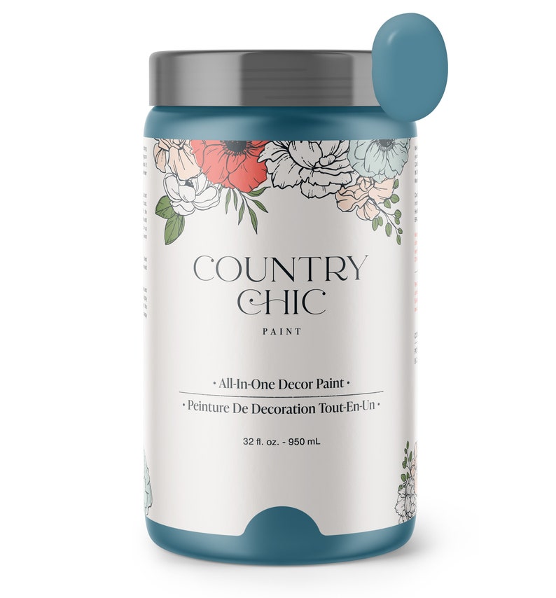 Tide Pool - Blue Chalk Style Paint for Furniture, Home Decor, DIY, Cabinets, Crafts - Eco-Friendly All-In-One Paint 32 oz - 950 ml