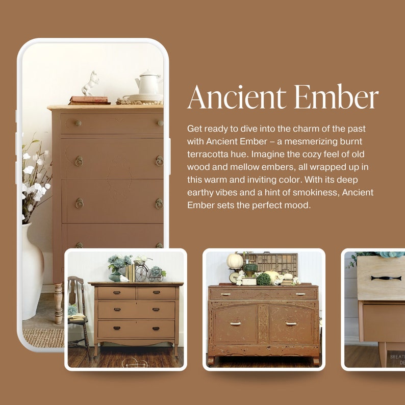 Ancient Ember - Terracotta Brown Chalk Style Paint for Furniture, Home ...