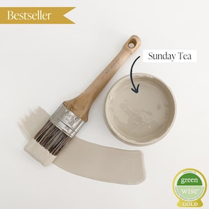 Sunday Tea - Greige Chalk Style Paint for Furniture, Home Decor, DIY, Cabinets, Crafts - Eco-Friendly All-In-One Paint