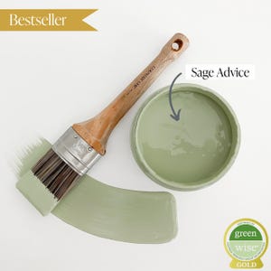 Sage Advice - Green Chalk Style Paint for Furniture, Home Decor, DIY, Cabinets, Crafts - Eco-Friendly All-In-One Paint